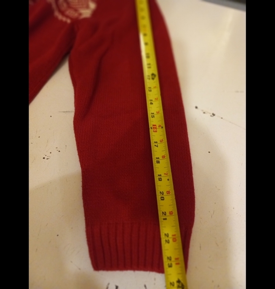 CHAPS Est. 1978 Sweater Red White Holiday Flower Etchings  Size XL/TG - Picture 5 of 8